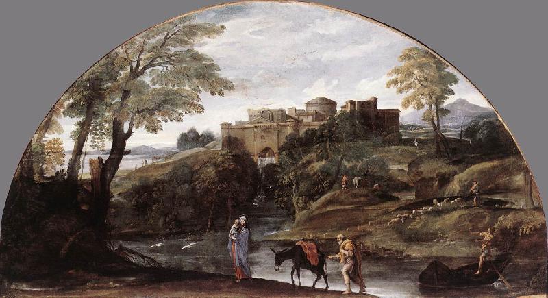 CARRACCI, Annibale The Flight into Egypt dsf Sweden oil painting art